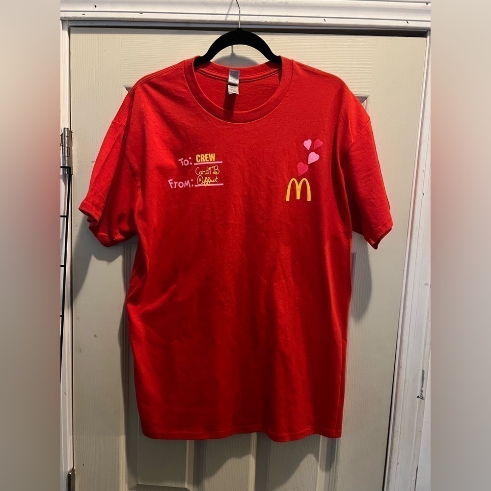 Authentic McDonald’s Cardi B - Offset Employee Red T Shirt